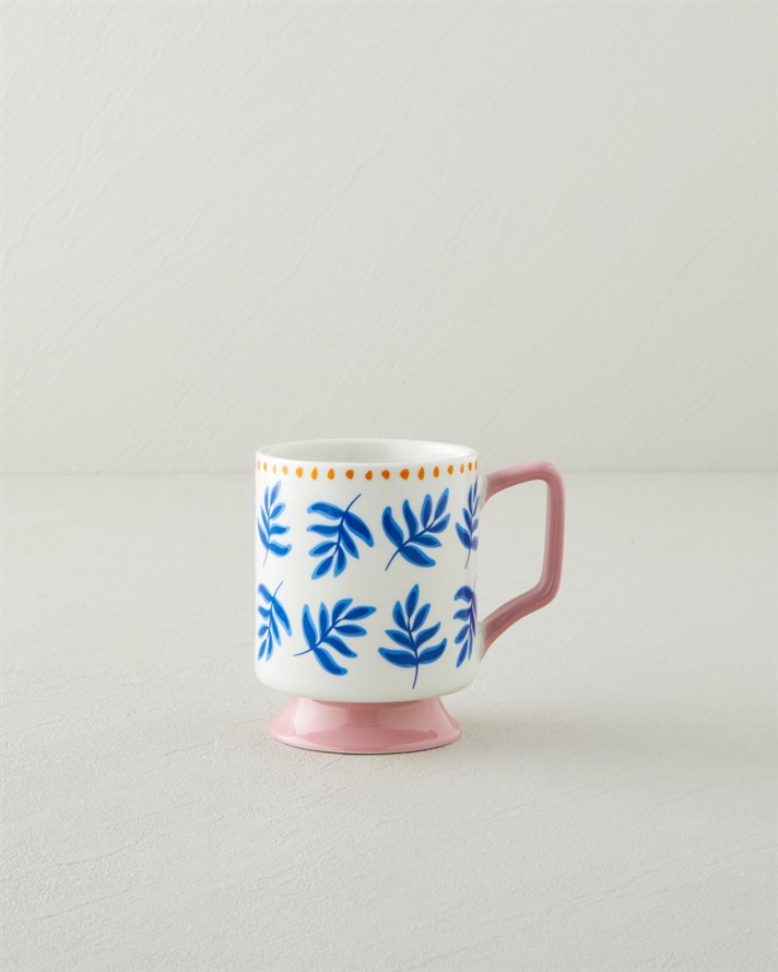 Gifty Petal New Bone China Kupa 310 ml Pembe-Sarı-Mavi