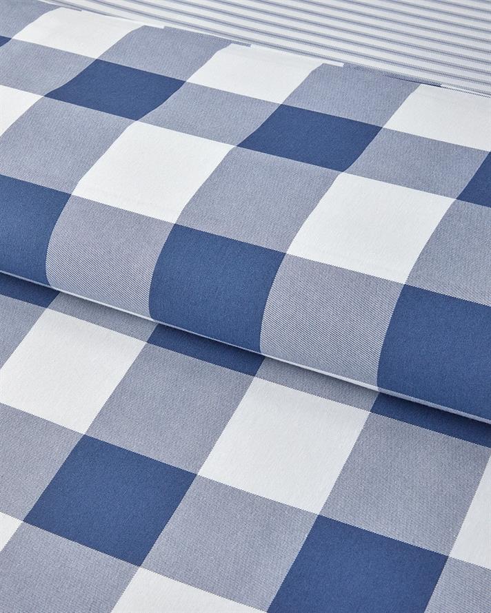 Gingham Çift Kişilik Nevresim Takımı Lacivert