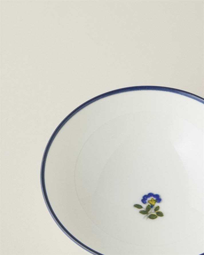 Harmony Talavera Porselen Kase 14 cm Beyaz - Lacivert