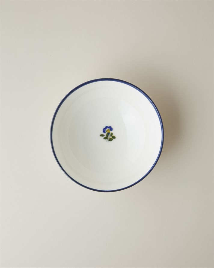 Harmony Talavera Porselen Kase 14 cm Beyaz - Lacivert