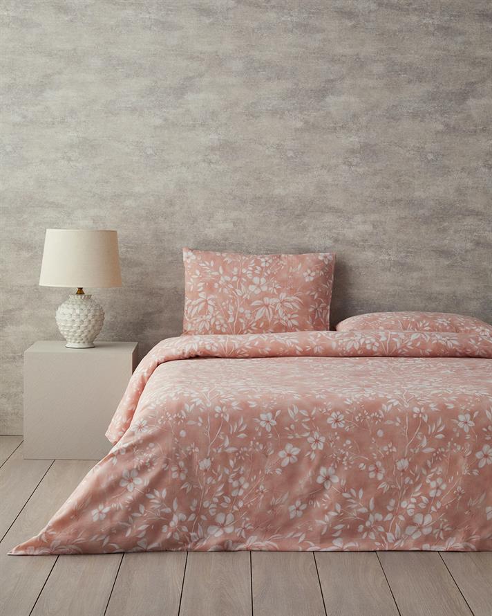 Ivy Flowers Tek Kişilik Nevresim Takımı Gül Kurusu