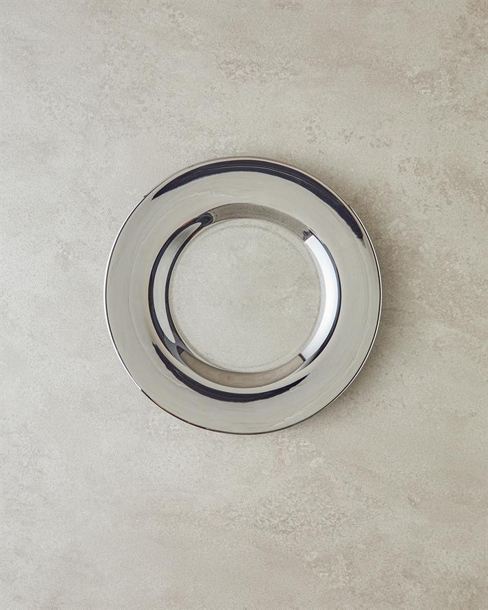 Jade Cam Servis Tabağı 26 cm Silver