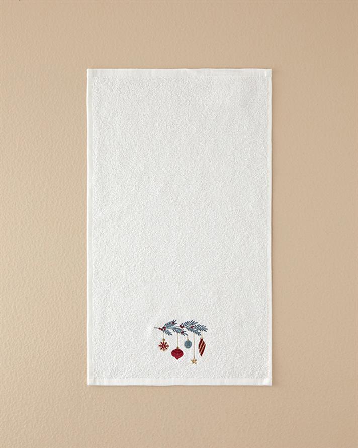Jolly Cheers Pamuklu Nakışlı El Havlusu 30x50 cm Ekru