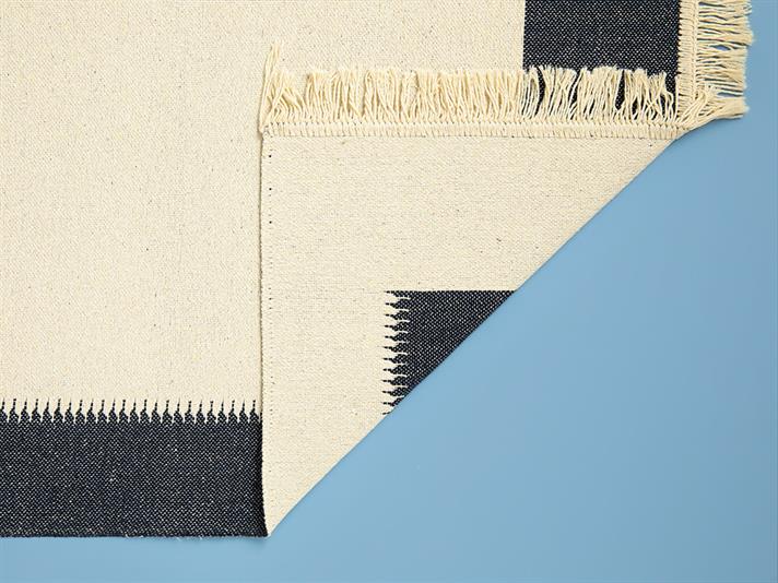 Lara Purl Dokuma Kilim Lacivert - Krem