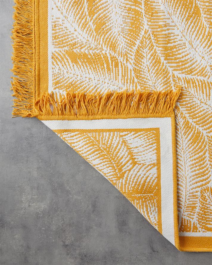 Leaves Dokuma Kilim Hardal