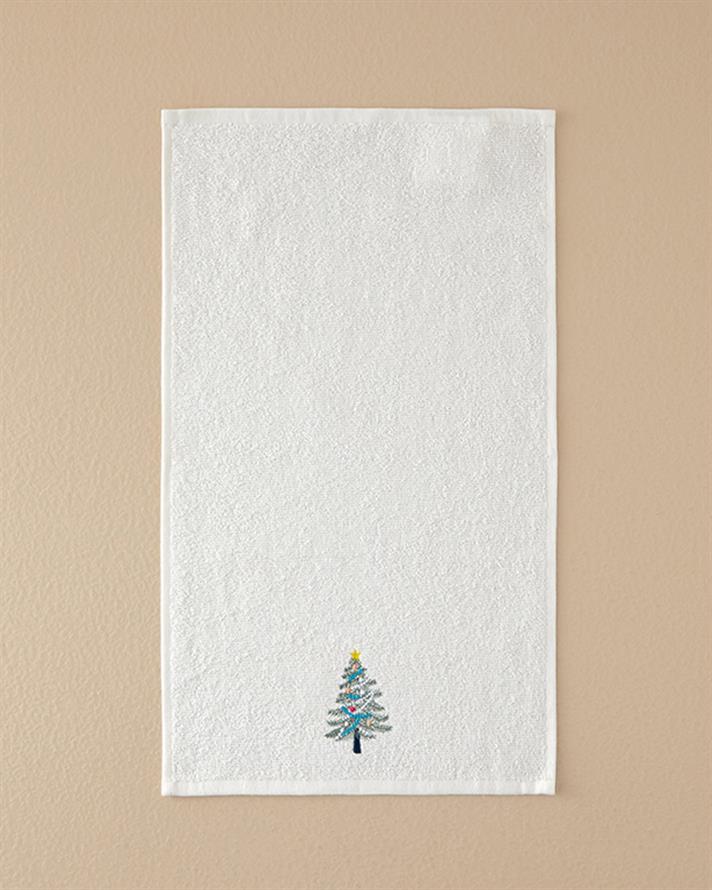 Light Tree Pamuklu Nakışlı El Havlusu 30x50 cm Ekru