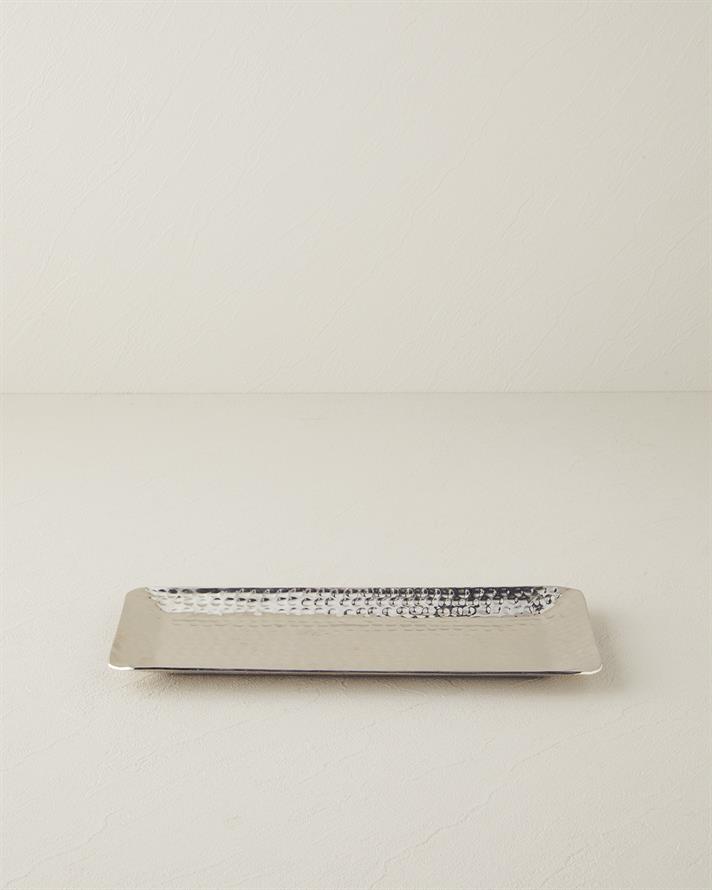 Liza Metal Dekoratif Tepsi 25,5x13x2,5 cm Silver