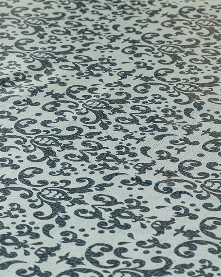 Majestic Damask Pvc Masa Örtüsü 140x140 cm Lacivert