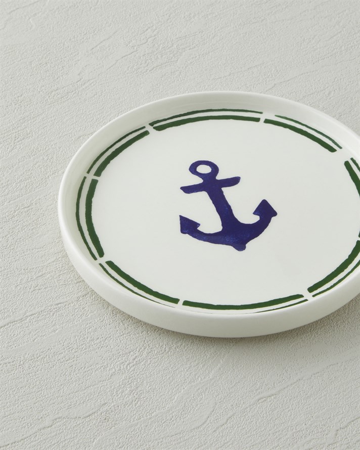 Marine Anchor Seramik Pasta Tabağı 16 cm Lacivert – Yeşil