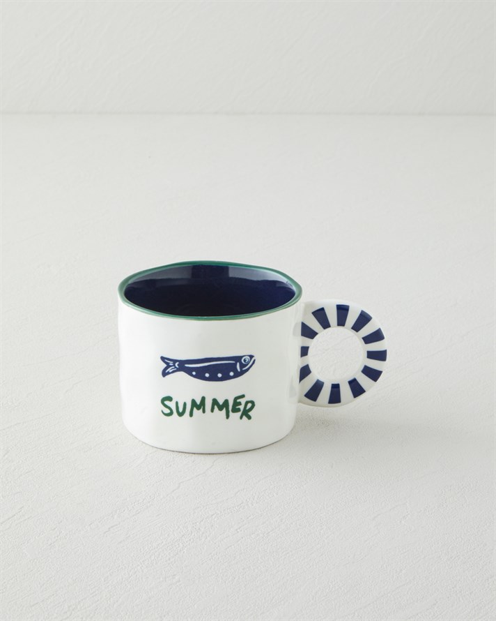 Mariner Blues New Bone China Kupa 260 ml Mavi-yeşil