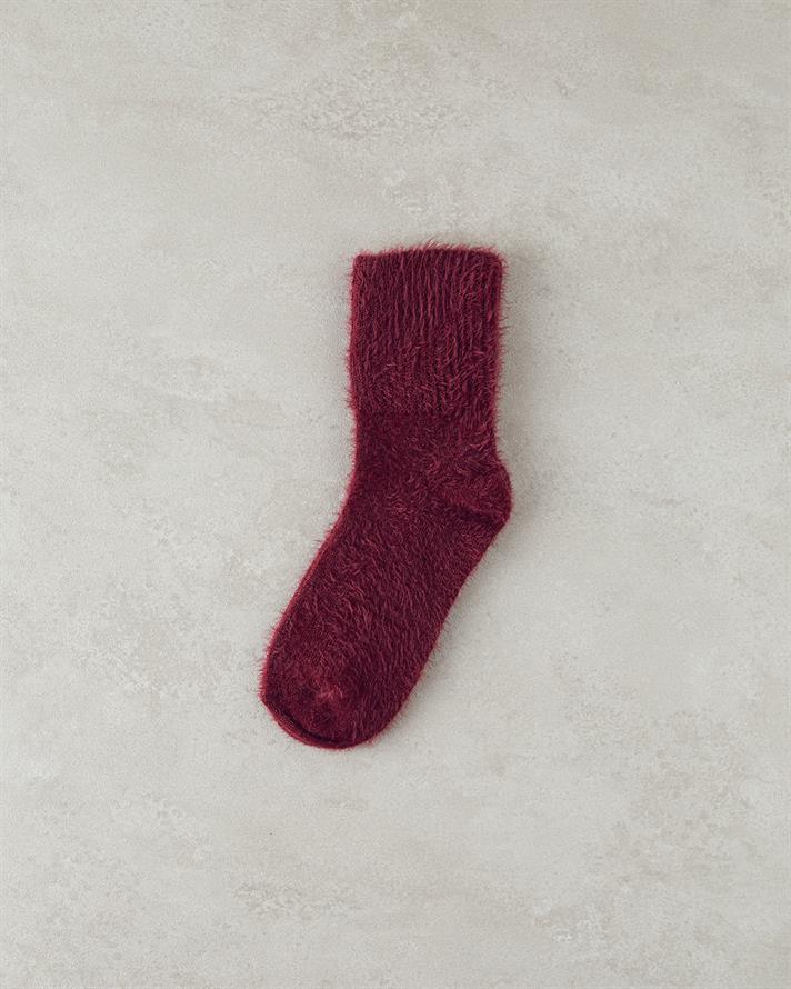 Mila Kadın Pelüş Çorap Bordo