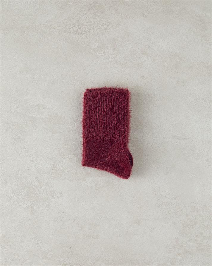 Mila Kadın Pelüş Çorap Bordo