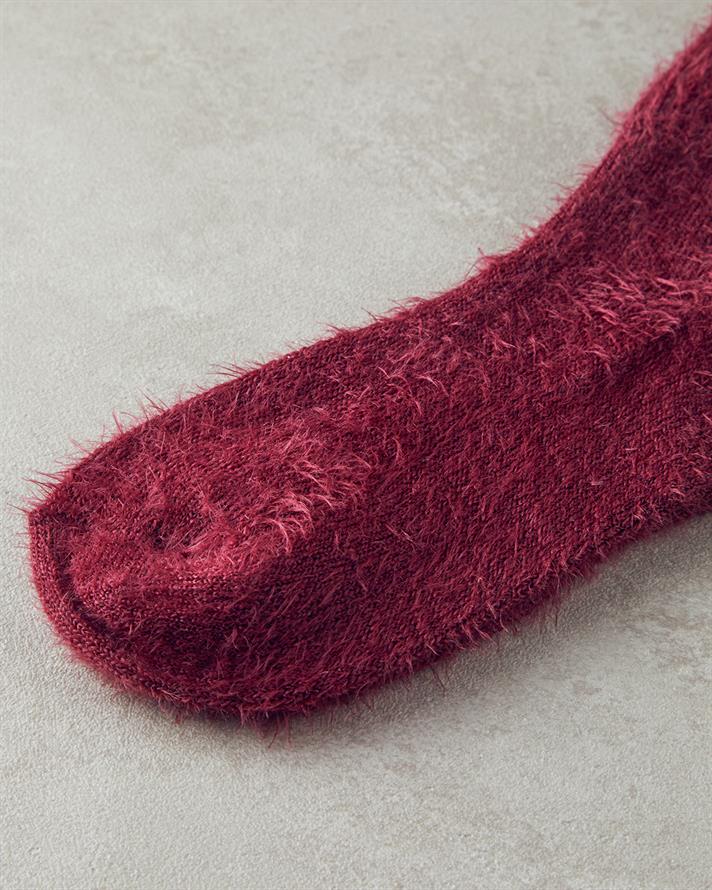 Mila Kadın Pelüş Çorap Bordo