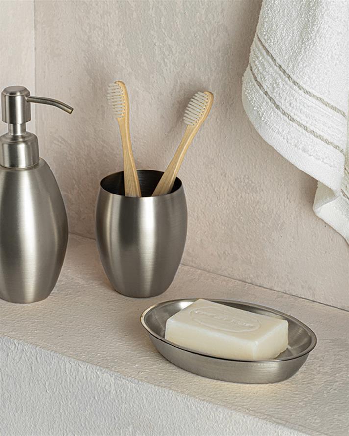 Mirrory Paslanmaz Çelik Banyo Seti Silver