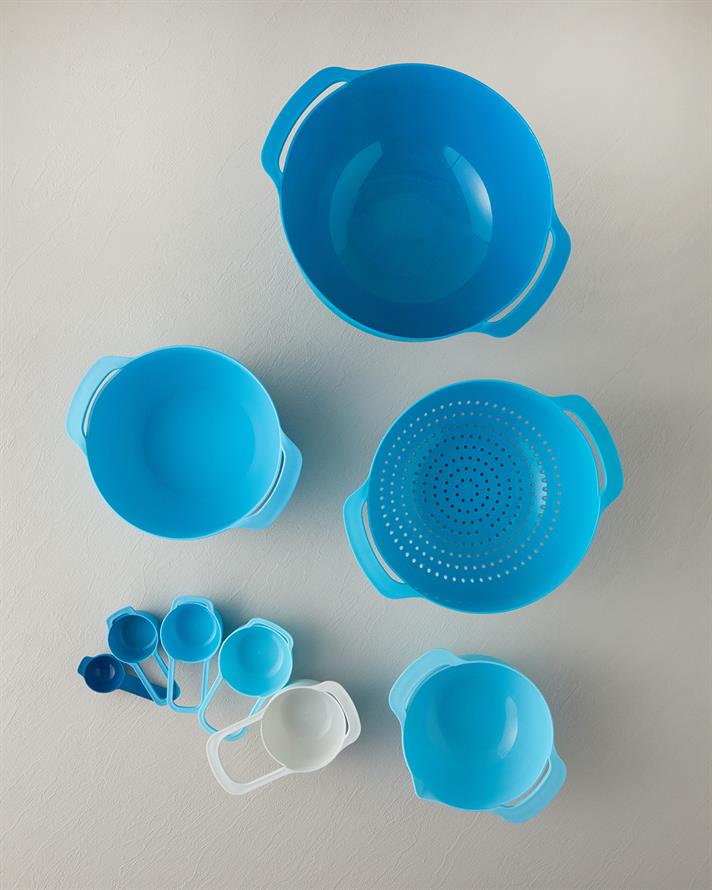 Mix Me Plastik 9 Parça Karıştırma Kabı Mavi