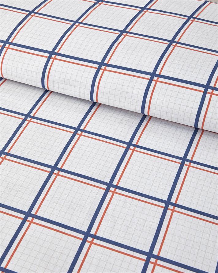 Modern Checkers Tek Kişilik Nevresim Takımı Mavi-Turuncu