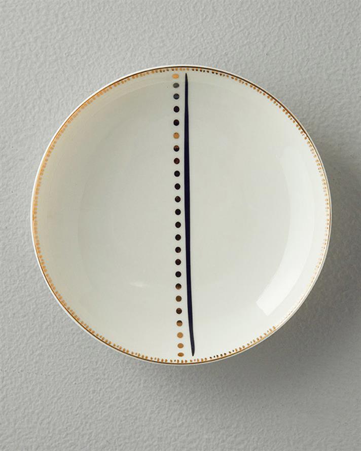 Modern Detail Bone Porselen Çukur Yemek Tabağı 20 cm Siyah