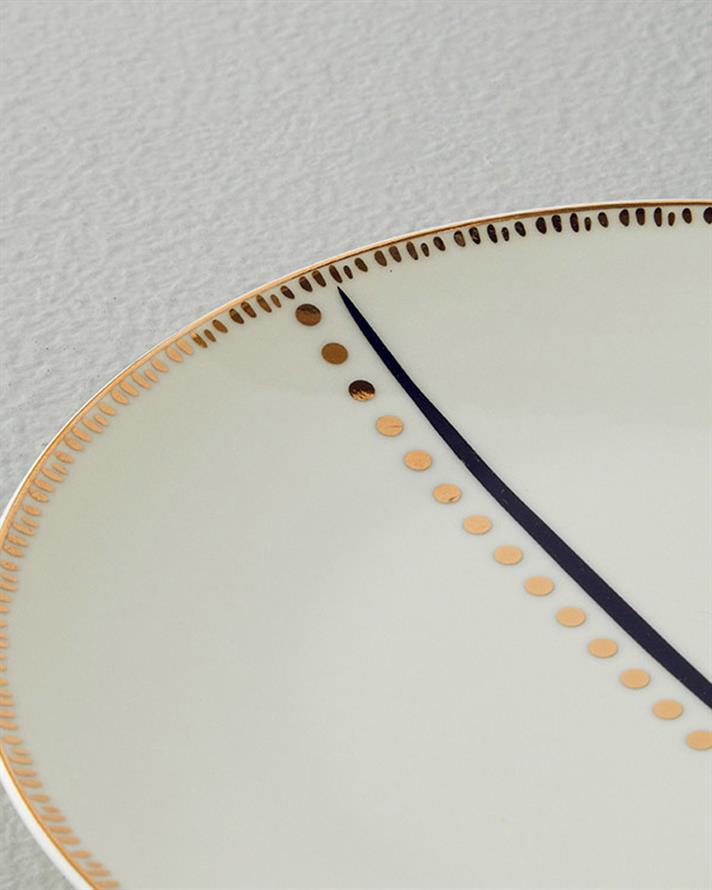 Modern Detail Bone Porselen Pasta Tabağı 20 cm Siyah