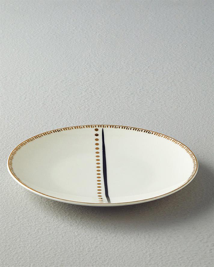 Modern Detail Bone Porselen Pasta Tabağı 20 cm Siyah