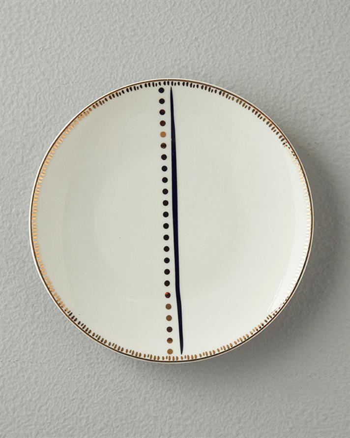 Modern Detail Bone Porselen Pasta Tabağı 20 cm Siyah