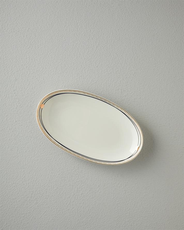 Modern Glow Bone Porselen Kayık Tabak 25 cm Beyaz