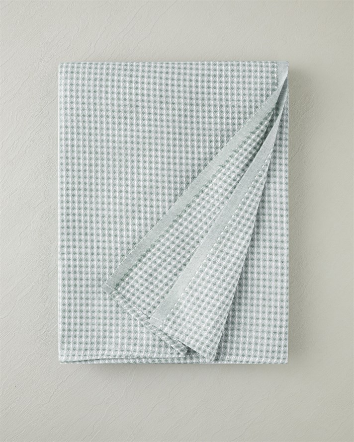 Modern Grid Çift Kişilik Pike 180x220 cm Yeşil