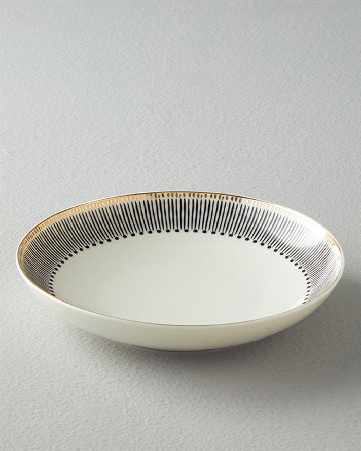 Modern Passion Bone Porselen Çukur Yemek Tabağı 20 cm Siyah