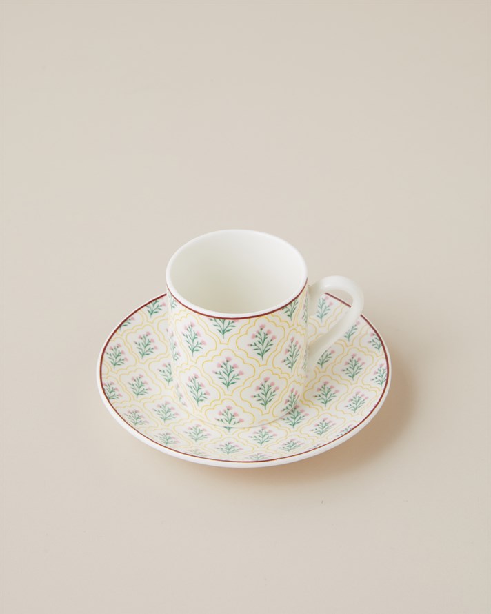 Neva Flora New Bone China 12 Parça 6 Kişilik Kahve Fincan Takımı 80 ml Renkli