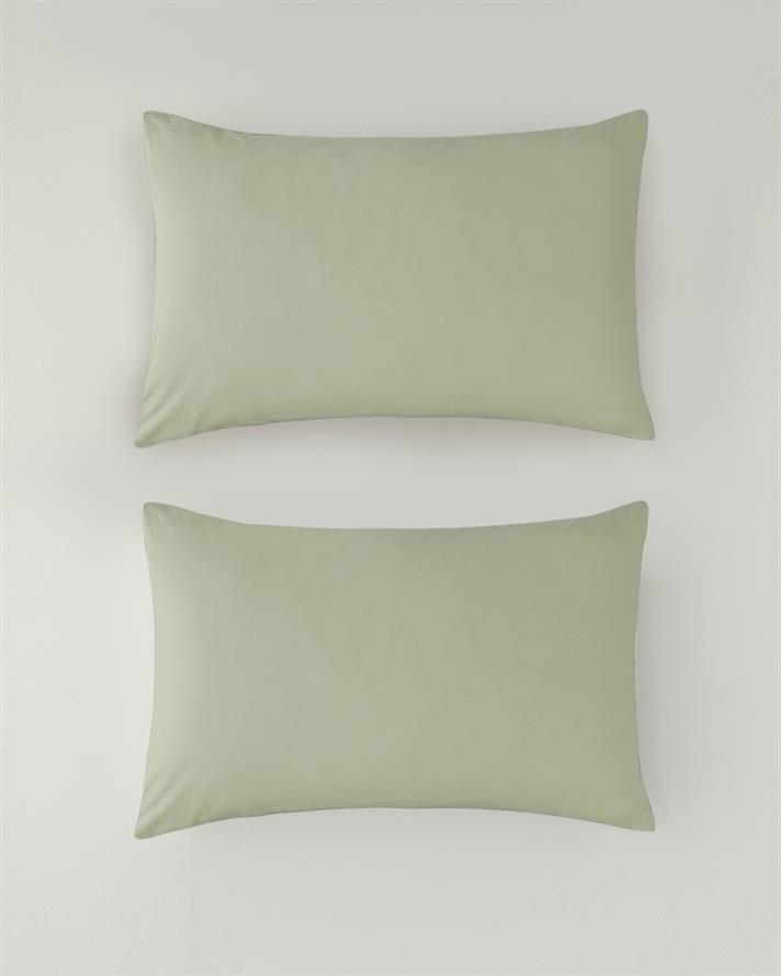 Novella Premium Pamuklu 2li Yastık Kılıfı 50x70 cm Açık Yeşil