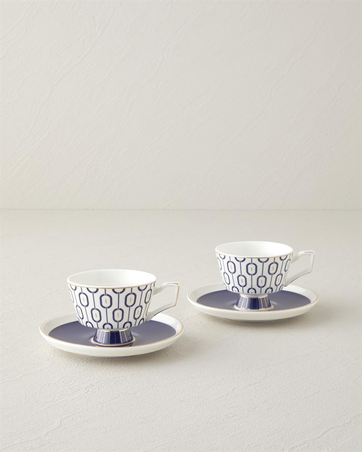 Octavia New Bone China 4 Parça 2 Kişilik Kahve Fincan Takımı 90 ml Lacivert