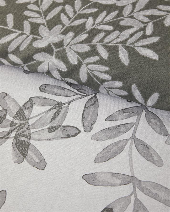 Olive Twig Krep Tek Kişilik Nevresim Takımı Zeytin Yeşili