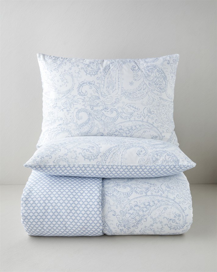 Paisley Touch Kolay Ütülenir Çift Kişilik Nevresim Seti 200x220 cm Mavi