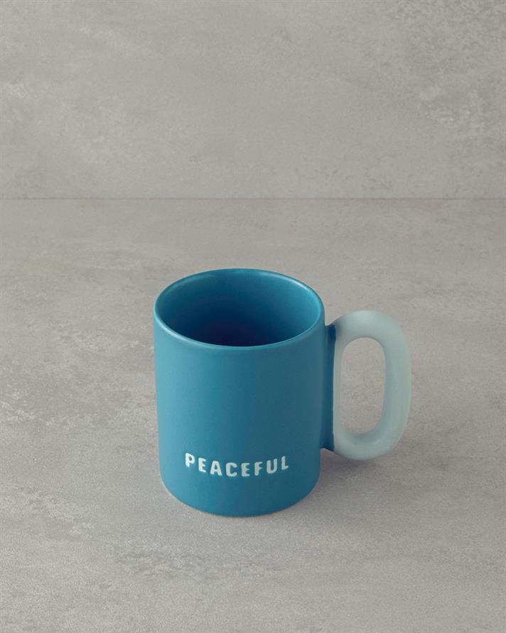 Peaceful New Bone China Kupa Turkuaz