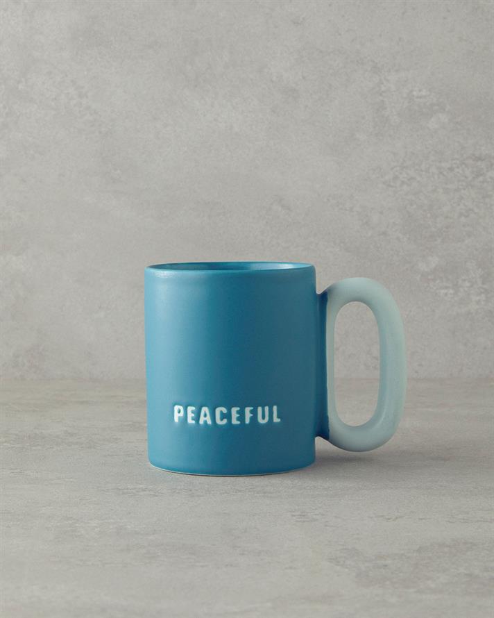 Peaceful New Bone China Kupa Turkuaz