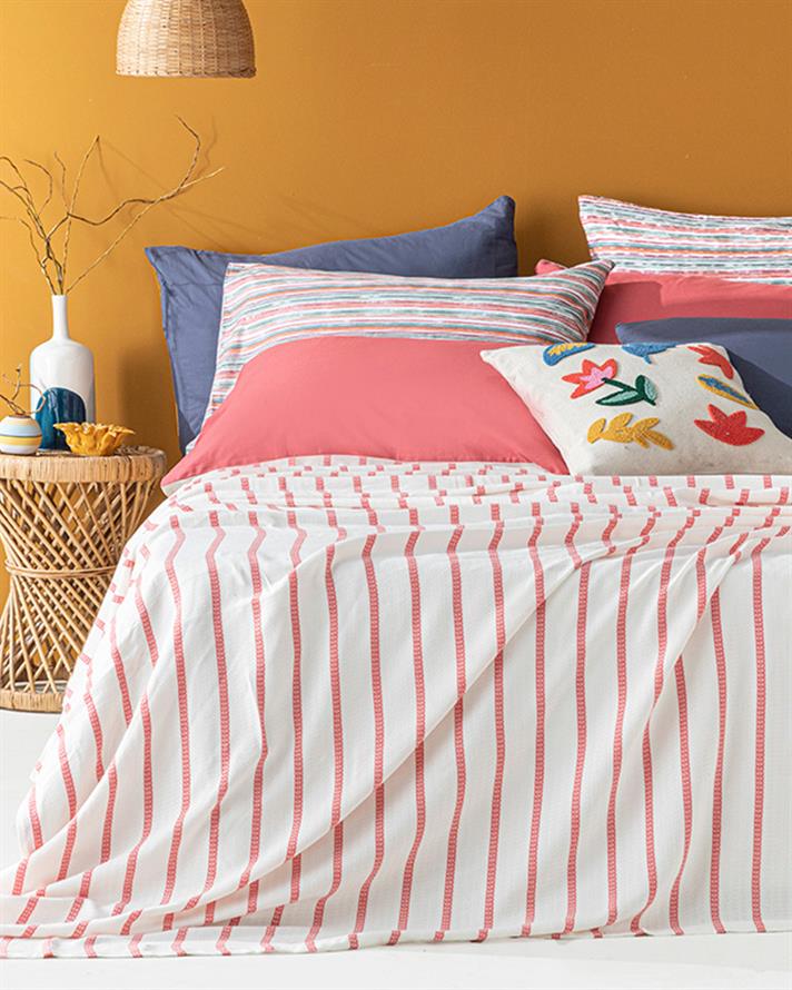 Petite Daisies İpliği Boyalı Viskon King Size Pike Pembe