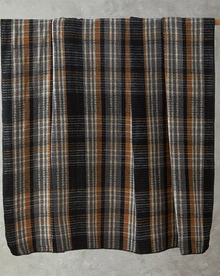 Plaid Waffle Scotch Tek Kişilik Battaniye Antrasit