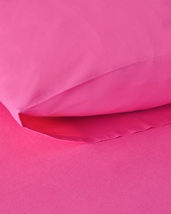 Plain Tek Kişilik Lastikli Çarşaf Takımı Koyu Pembe