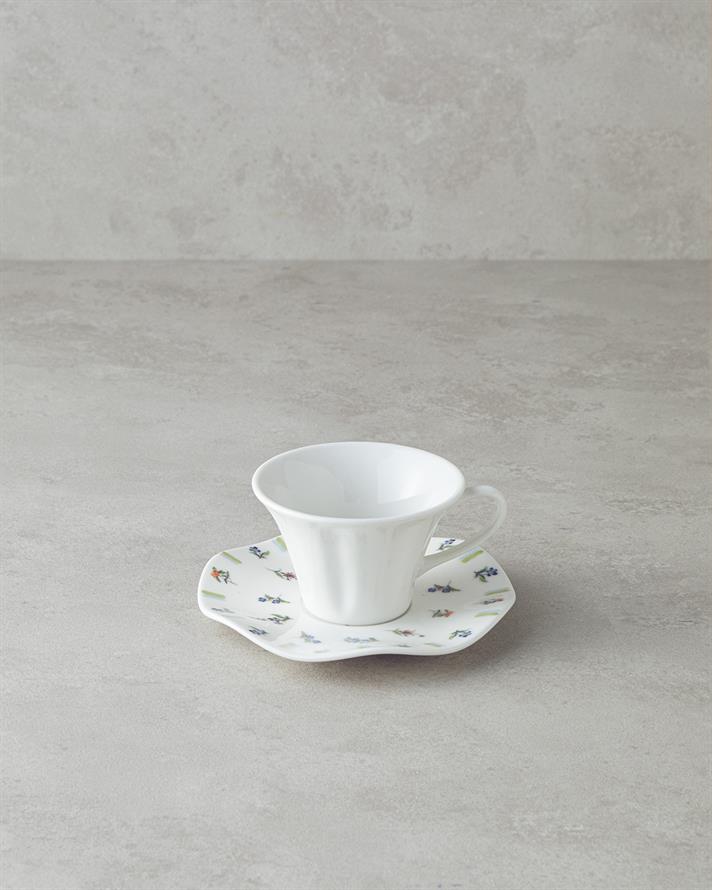 Pleasant Porselen Çay Fincanı Takımı 4 Parça 2 Kişilik Yeşil-Mavi