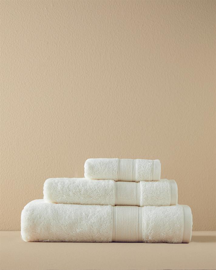 Poffy Soft-Premium Pamuklu Banyo Havlusu 70x140 cm Ekru