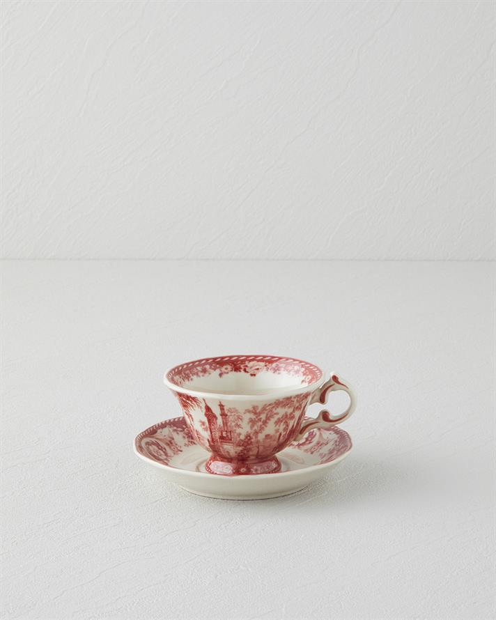 Preston Stoneware 2 Parça 1 Kişilik Kahve Fincan Takımı 100 ml Bordo