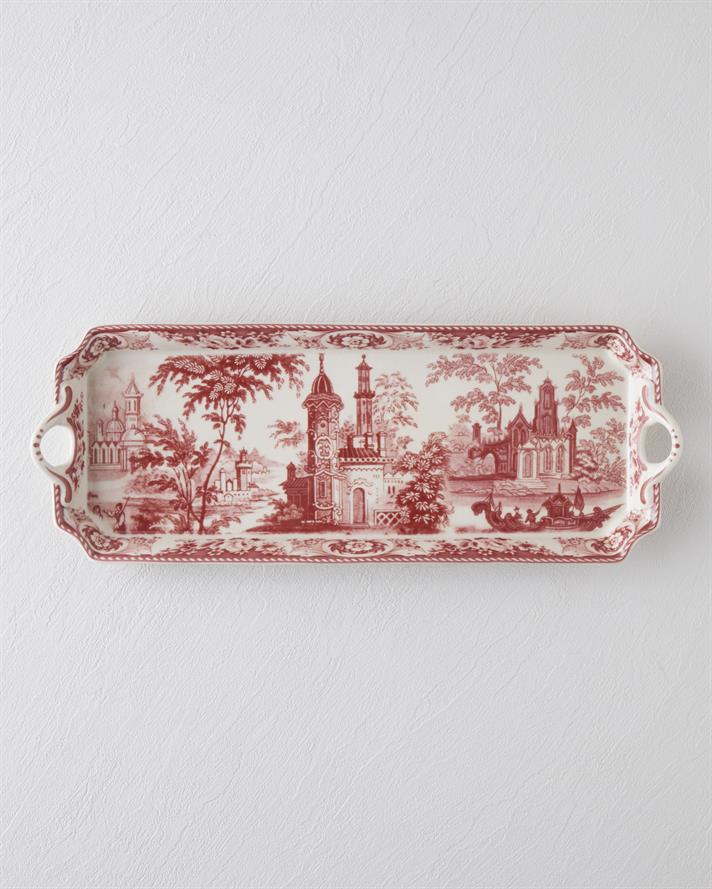 Preston Stoneware Kayık Tabak Bordo
