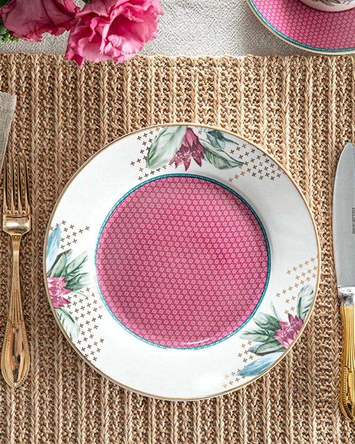 Protea New Bone China Pasta Tabağı 20 cm Pembe