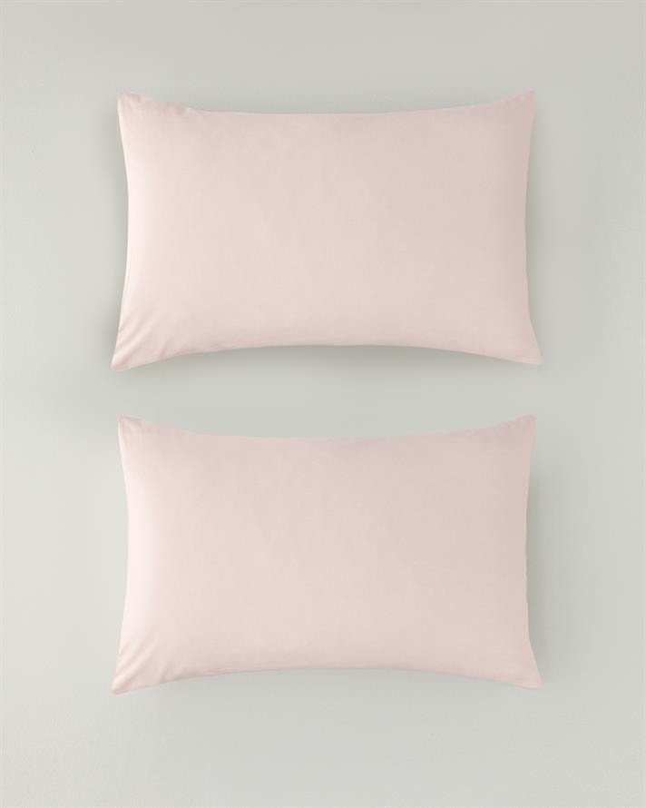 Pure Pamuklu 2li Yastık Kılıfı 50x70 cm Toz Pembe