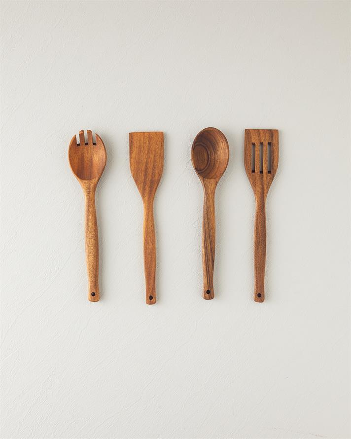 Pure Wooden Iroco 2li Servis Gereci Kahve