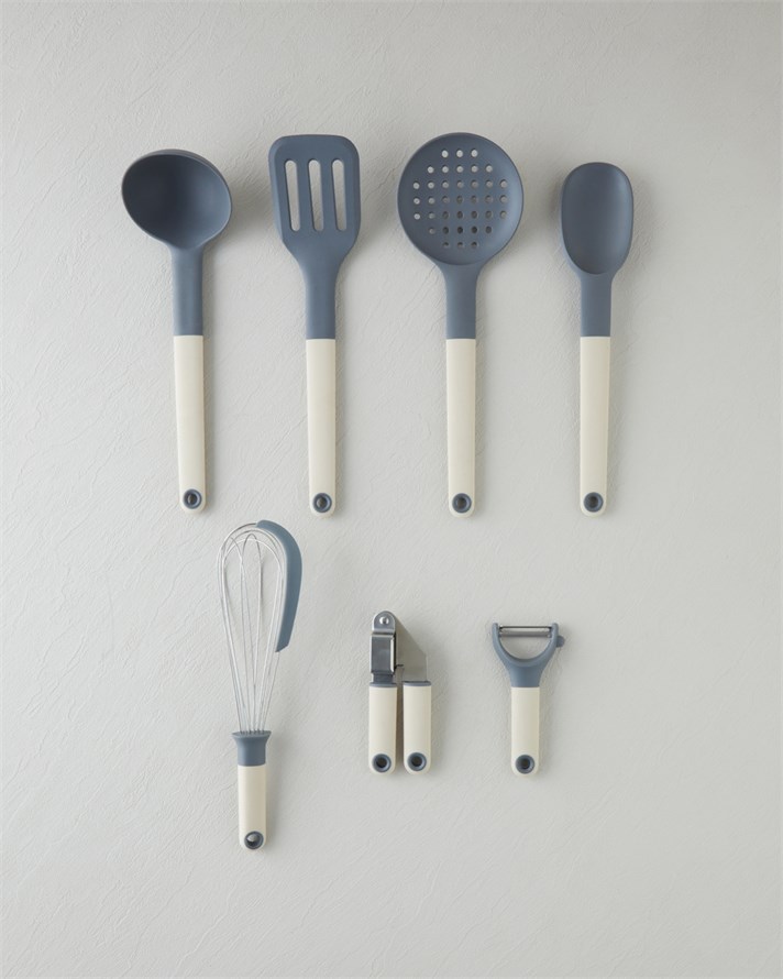 Rachelle Plastik Servis Kaşığı 32 x 6,9 cm Krem-Gri