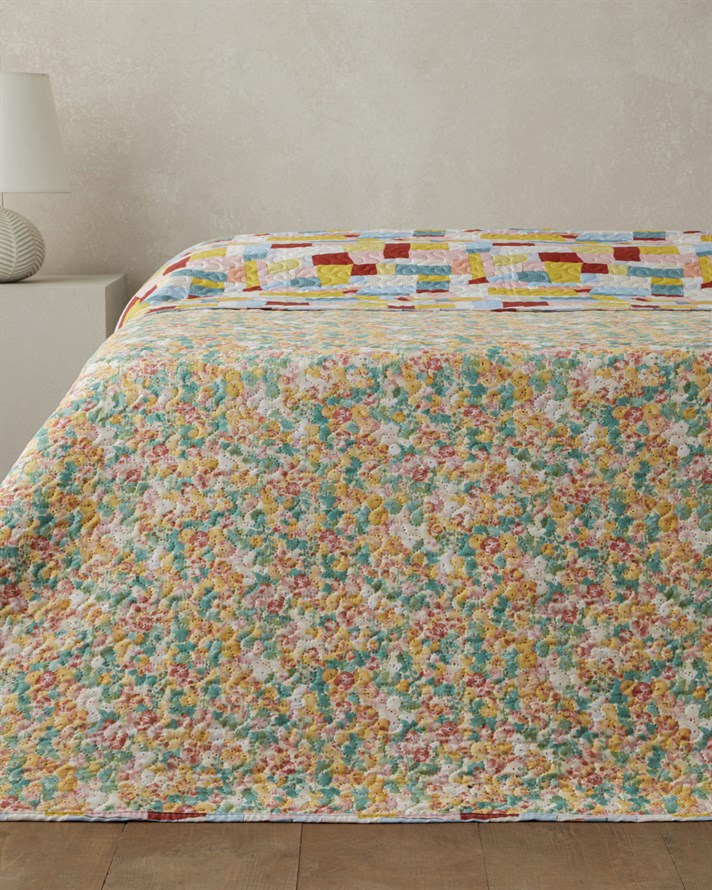 Ripple Bloom King Size Çok Amaçlı Örtü 220x240 cm Turuncu