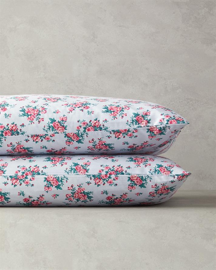 Rose Harmony 2Li Yastık Kılıfı Mavi