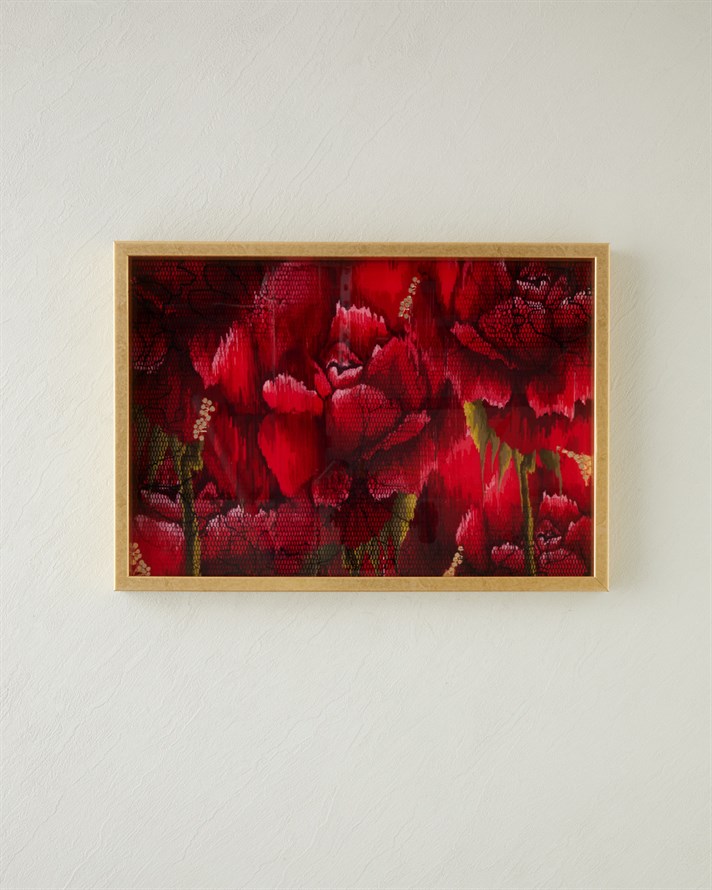 Rose Scent Cam Dekoratif Tepsi 30x42 cm Kırmızı