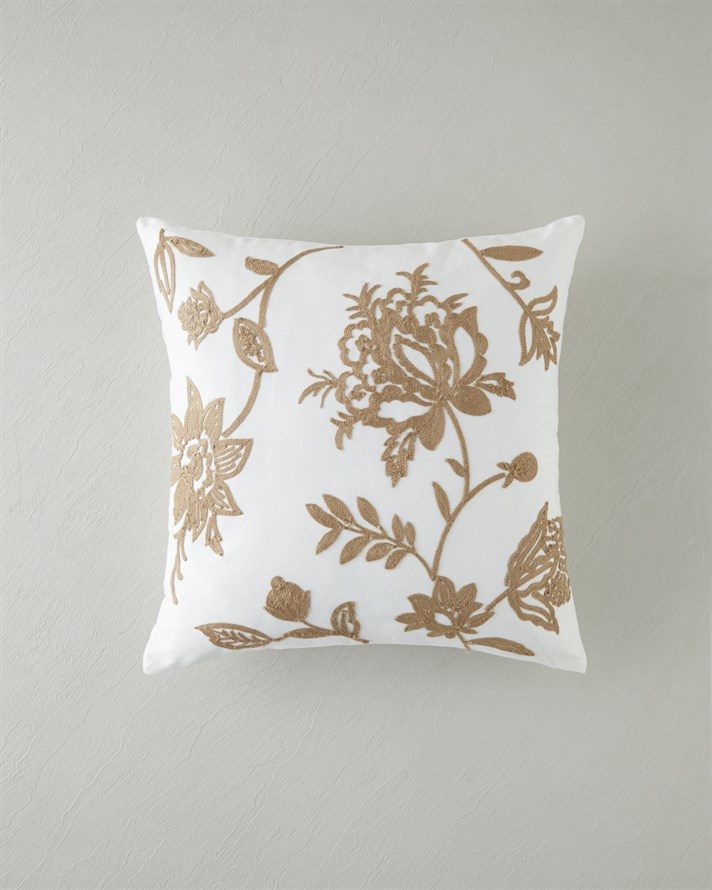 Roselle Kırlent Kılıfı 45x45 cm Bej