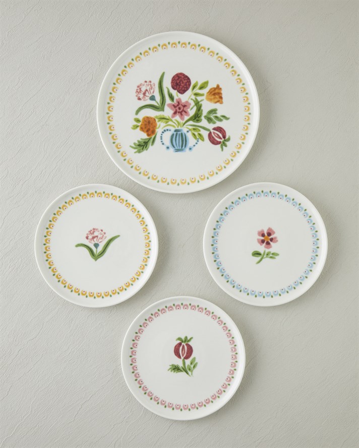 Rustic Porselen Pasta Seti 7 parça 6 kişilik Renkli